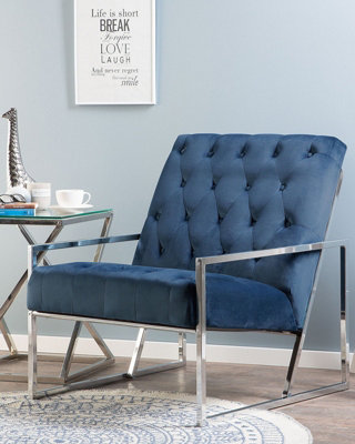 Armchair HARSTAD Velvet Dark Blue