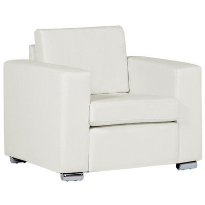 Armchair Leather White HELSINKI