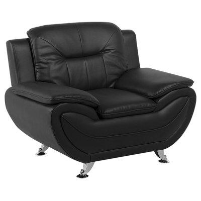 Armchair LEIRA Faux Leather Black