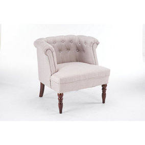 Armchair - Linen - L77 x W77 x H77 cm - Cream