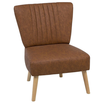 Armchair VAASA Faux Leather Golden Brown