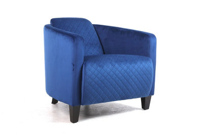 Armchair - Velvet - L74 x W76 x H86 cm - Blue