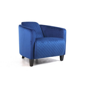 Armchair - Velvet - L74 x W76 x H86 cm - Blue