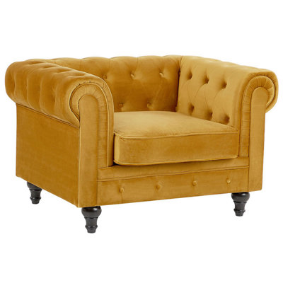 Armchair Velvet Mustard CHESTERFIELD