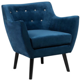 Armchair Velvet Navy Blue DRAMMEN