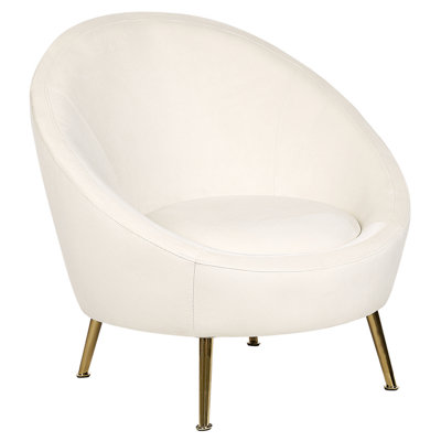 Armchair Velvet Off-White LANGA