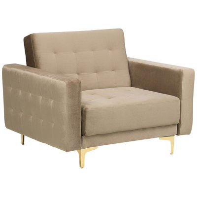 Armchair Velvet Sand Beige ABERDEEN