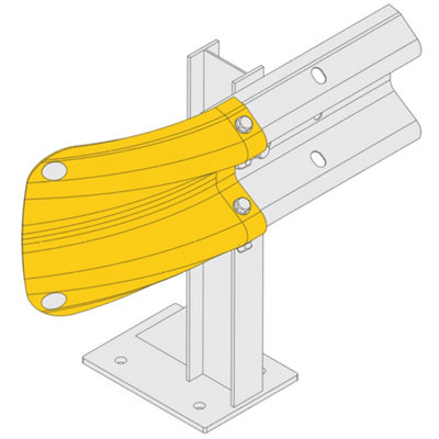 Armco Fishtail Safety End - Yellow
