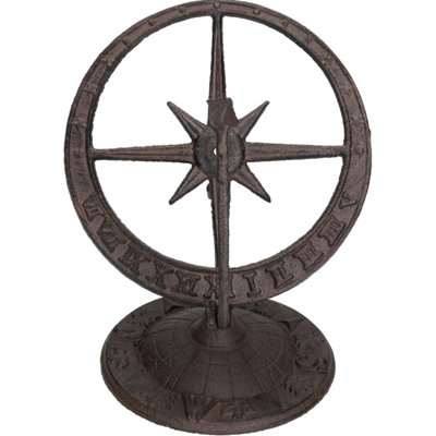 Armillary Sundial Ornament Cast Iron Garden Feature Statue Clock