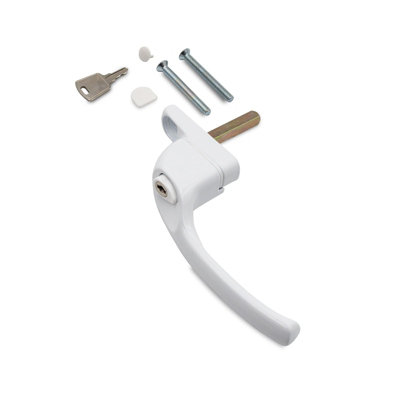 Armis Cranked Window Handle - Left, White, 40mm