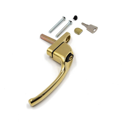 Armis Cranked Window Handle - Right, Gold (PVD), 40mm