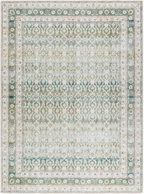 ARMITA Our PNW Home x Livabliss Machine Washable Oriental Boho Olive Area Rug 160 x 220 cm