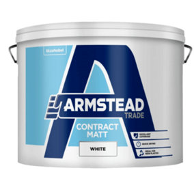 Armstead White Matt Emulsion Wall Ceiling Paint Ideal For New Plaster 10 Litres