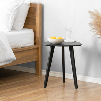 Armstrong Solid Wood Side Table for Living Room Wooden End Table Bedside Table Black Side Table