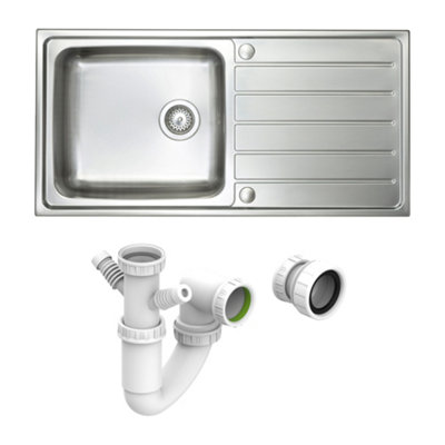 ARNO 1.0 Large Inset Steel Sink with Waste & Plumbing kit