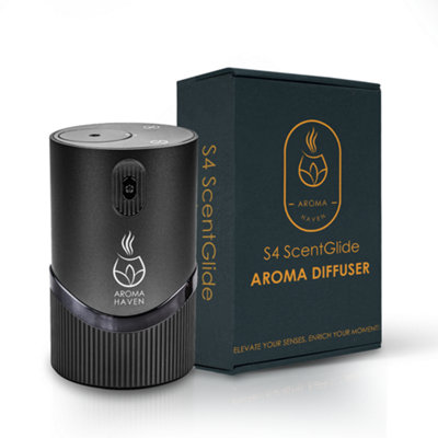 Aroma Haven S4 Black ScentGlide Waterless Oil Diffuser Portable Rechargeable Wireless Aromatherapy for Essential Oils