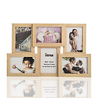 ARPAN Collage Multiple Picture Frames for 6 Photos in 4 x 6 Inches Wooden, MDF Wall Mounting Frame (Natural)