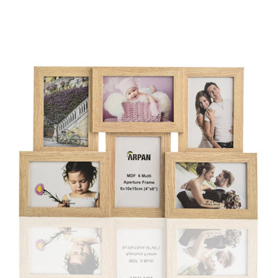 ARPAN Collage Multiple Picture Frames for 6 Photos in 4 x 6 Inches Wooden MDF Wall