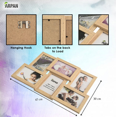 ARPAN Collage Multiple Picture Frames for 6 Photos in 4 x 6 Inches