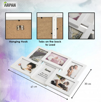 Collage Picture Frames White Wall Mounted Collage Multiple Photos