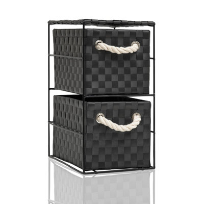 Arpan Drawer Storage Unit 2-Drawer - 18x25x33cm Black