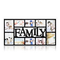 Arpan Family Multi Aperture Photo Picture Frame Holds 10 Photos - Black