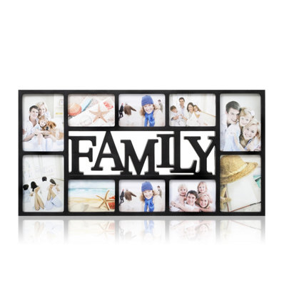 Arpan Family Multi Aperture Photo Picture Frame Holds 10 Photos - Black ...