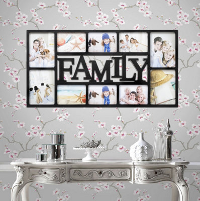 Arpan Family Multi Aperture Photo Picture Frame Holds 10 Photos - Black