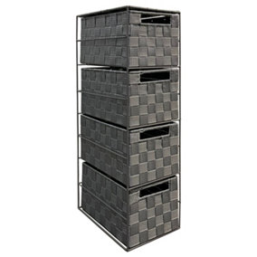 Arpan Grey 4 Drawer Storage Cabinet Unit Ideal for Home Office Bedroom Kitchen Bathroom