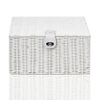 ARPAN Hamper Basket Resin with Lid White Medium