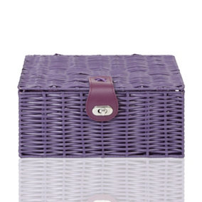 ARPAN Hamper Storage Basket Box with Lid Resin Purple Small
