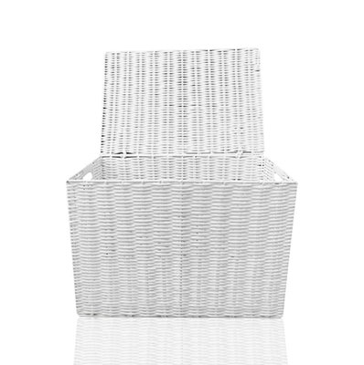 Arpan Laundry Resin Woven Hamper Basket Storage Chest Trunk Hamper/Kids Toy Storage (1 x Large, 1 x Medium)