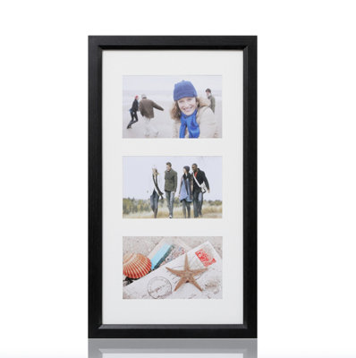 Arpan MDF Multi Aperture Photo Frame 3 Aperture 6x4 or 4x6" Black