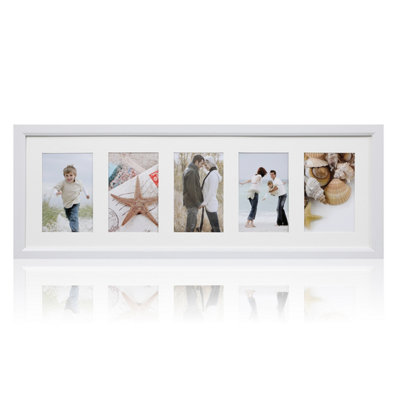 Arpan MDF Multi Aperture Photo Frame 5 Aperture White