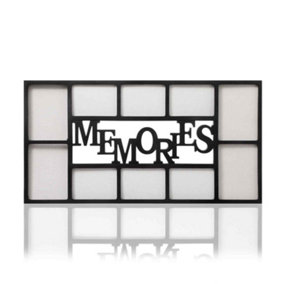 ARPAN Memories 10 Multi Aperture Photo Picture Frame - Holds 6 X 6''X4'' Photos, 4 X 5''X7'' Photos - Black