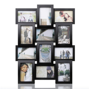 Arpan Multi Aperture Picture Frame Holds 12 X 6x4 " Black