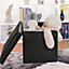 ARPAN Ottoman Deluxe Foldaway Storage Blanket Toy Box Foldable Stool Seat Soft Padded (Black)