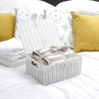 Arpan Pack of 2 Resin Woven Storage Hamper Basket Box with Lid & Lock ...