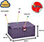 ARPAN Pack of 2 Resin Woven Storage Hamper Basket Box with Lid & Lock (Purple -Small)