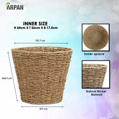 Arpan Round Waste Bin Seagrass