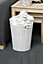 Arpan Set of 2 White Resin Plastic Strong Round Waste Paper Bin/Basket/Storage - Ideal for Home, Office, Hotels