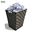 ARPAN Waste Paper Bin Grey Nylon Plastic Strong Square Storage Basket Ideal for Home, Office, Hotels - Versatile wastebasket for g