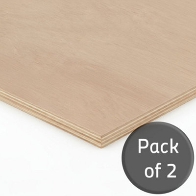 Arranwood Hardwood Plywood - 9mm - 1220mm x 610mm (4ft x 2ft) - Pack of 2