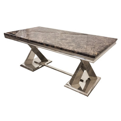 Arriana 1.8m Black & Gold Marble Dining Table - Modern Luxury - 180(W ...