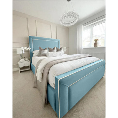 Arring Plush Velvet Duck Egg Bed Frame DIY at B&Q