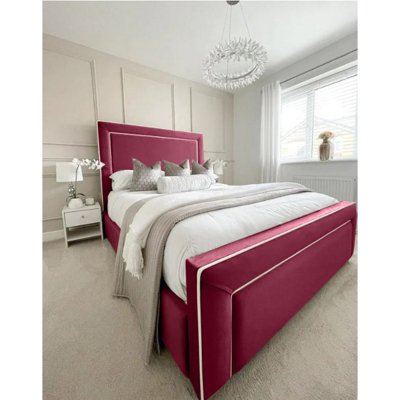 Maroon velvet deals bed