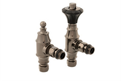 ARROLL UK29 THERMOSTATIC RADIATOR VALVE AND LOCK SHIELD - BLACK NICKEL ...