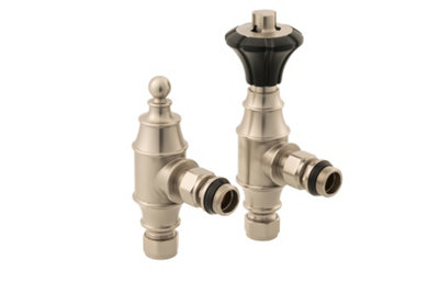 ARROLL UK29 THERMOSTATIC RADIATOR VALVE AND LOCK SHIELD - BRUSHED ...