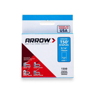 ARROW 50924/T50 Staples 9/16" 14mm 1250 Pack