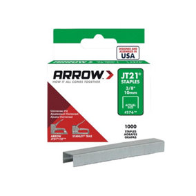 Arrow A276 JT21 T27 Staples 10mm (3/8in) (Box 1000) ARRJT2138S